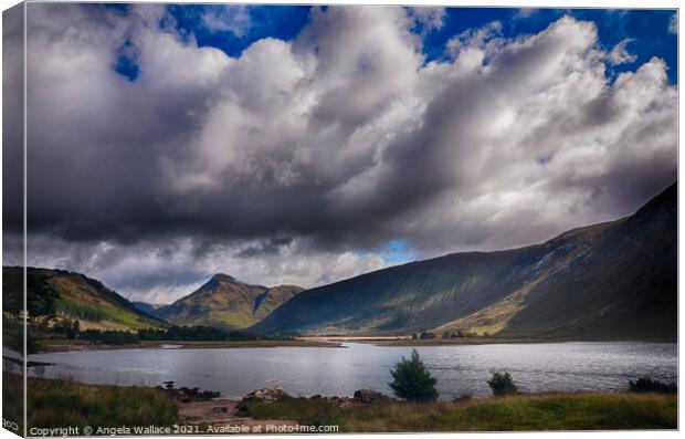 Storm over Lock Etive Glen Etive Canvas Print by Angela Wallace