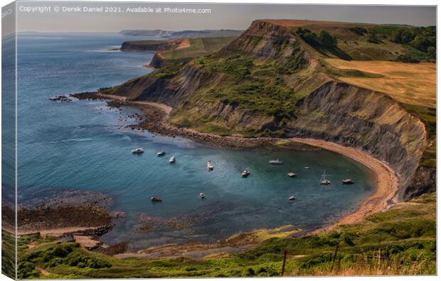 Breath-taking view of Chapman's Pool and the Purbe Canvas Print by Derek Daniel