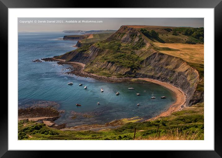 Breath-taking view of Chapman's Pool and the Purbe Framed Mounted Print by Derek Daniel