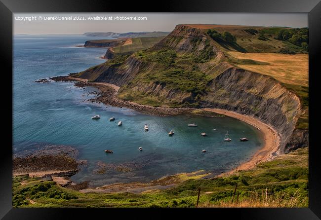 Breath-taking view of Chapman's Pool and the Purbe Framed Print by Derek Daniel