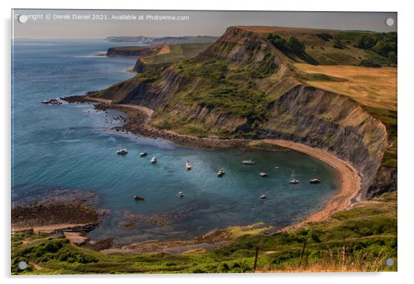 Breath-taking view of Chapman's Pool and the Purbe Acrylic by Derek Daniel