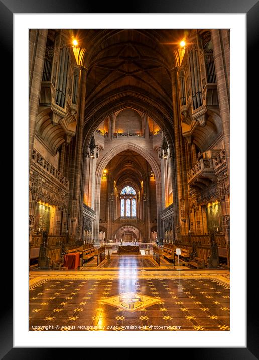 Liverpool Anglican Cathedral interior Framed Mounted Print by Angus McComiskey