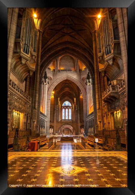 Liverpool Anglican Cathedral interior Framed Print by Angus McComiskey