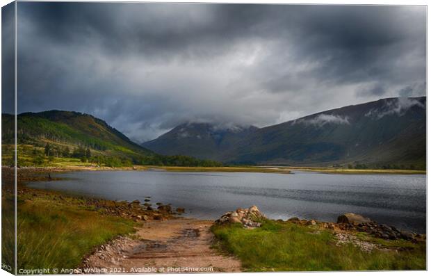Path to Loch Etive Glen Etive Canvas Print by Angela Wallace