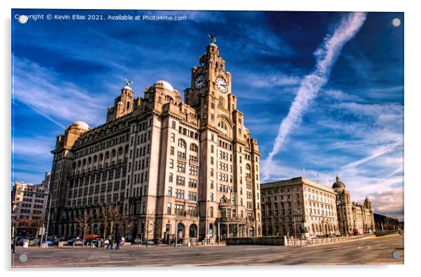 The Three Graces of Liverpool Acrylic by Kevin Elias