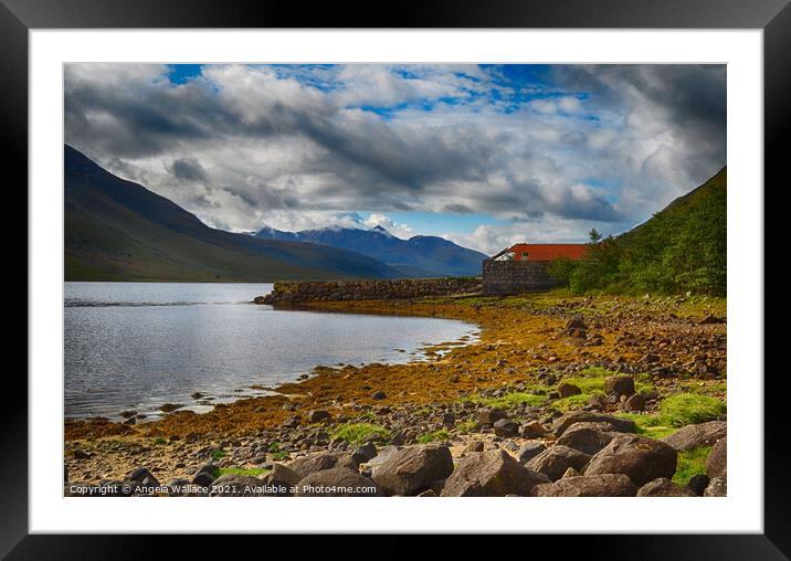 Old boat house at Glen Etive Framed Mounted Print by Angela Wallace