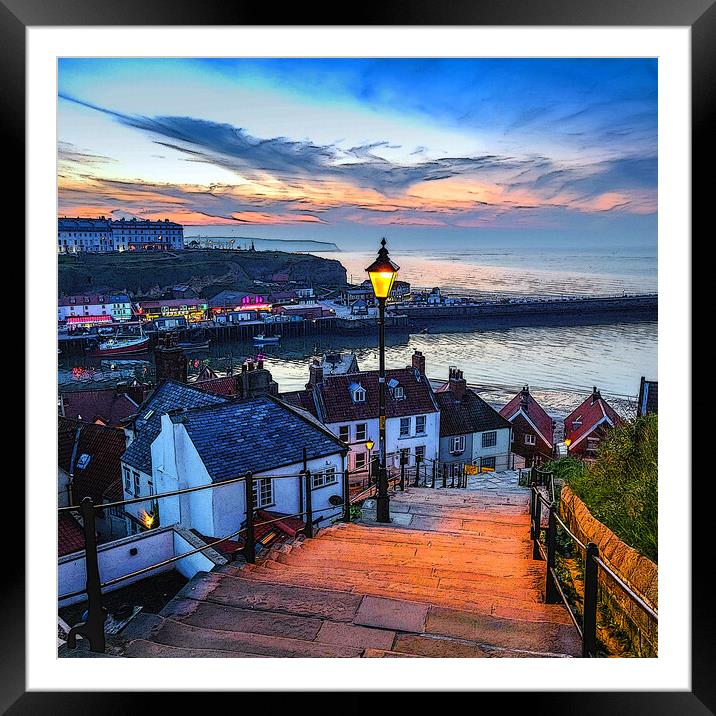Whitby steps Framed Mounted Print by Kevin Elias