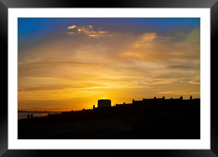 Martello at Sunset Framed Mounted Print by David Hare