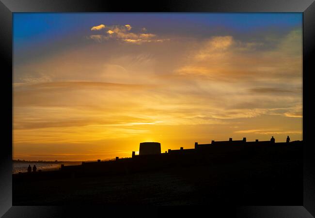 Martello at Sunset Framed Print by David Hare