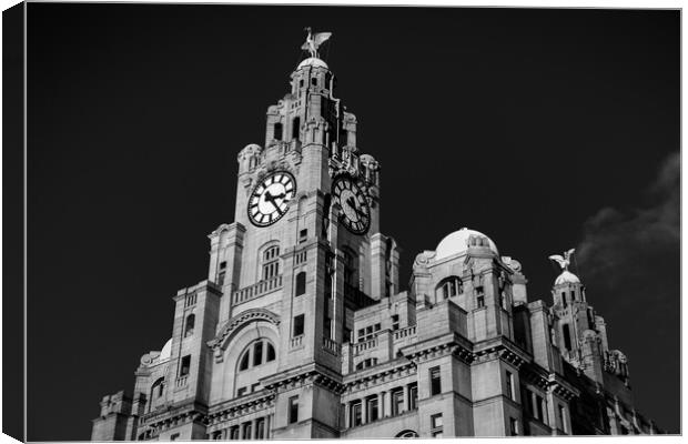 Royal Liver Building in monochrome Canvas Print by Jason Wells