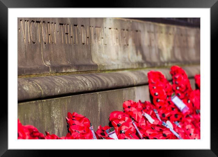 Poppy wreathes at Liverpool cenotaph Framed Mounted Print by Jason Wells
