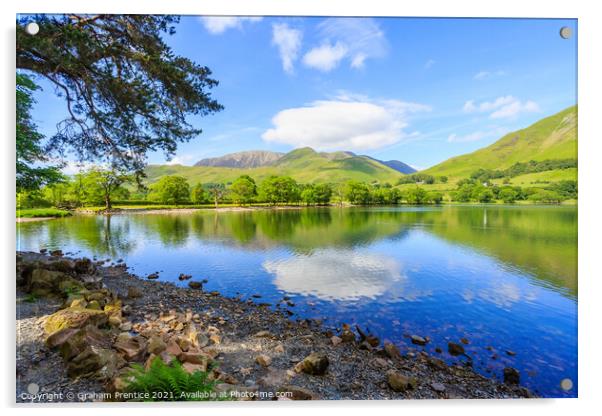 Buttermere Lake Panorama Acrylic by Graham Prentice
