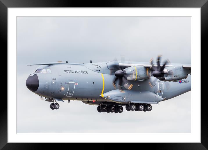 A400M Atlas fills the frame as it comes into land Framed Mounted Print by Jason Wells