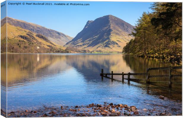 Fleetwith Pike Reflections in Buttermere Lake Dist Canvas Print by Pearl Bucknall
