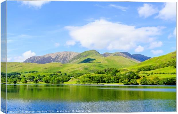 Buttermere Panorama Looking Towards Buttermere Fel Canvas Print by Graham Prentice