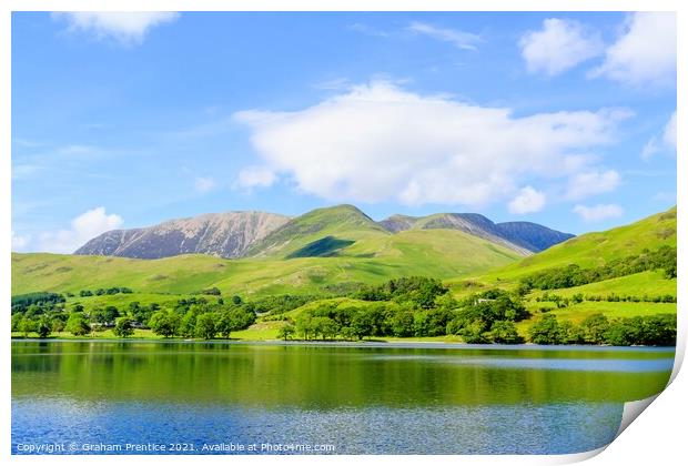 Buttermere Panorama Looking Towards Buttermere Fel Print by Graham Prentice