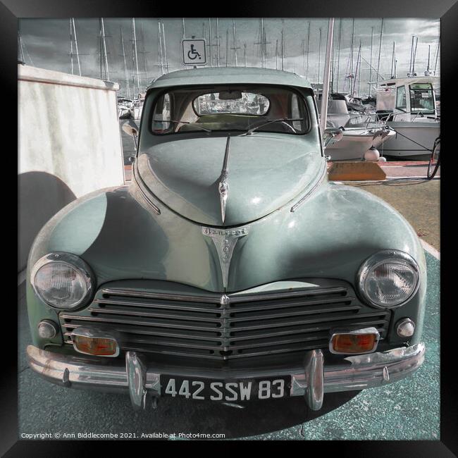 Peugeot 203 with faded color Framed Print by Ann Biddlecombe