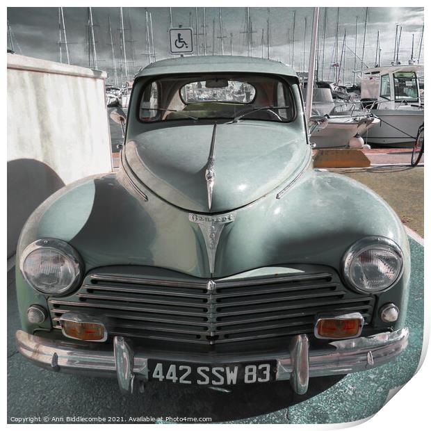 Peugeot 203 with faded color Print by Ann Biddlecombe