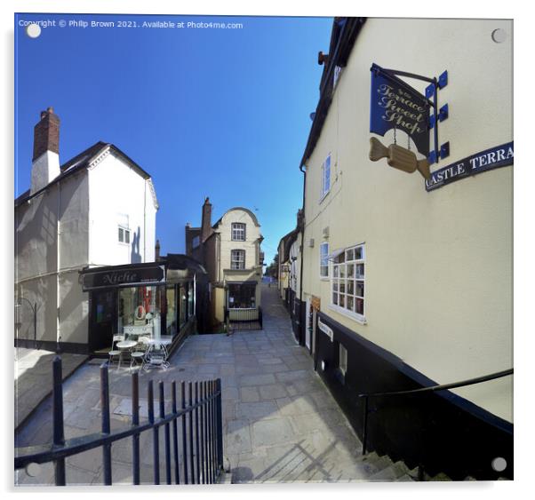 Castle Terrace in Bridgnorth, Shropshire Acrylic by Philip Brown