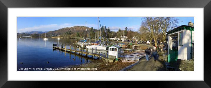 Windemere Lake from Waterhead, Lake District. Framed Mounted Print by Philip Brown