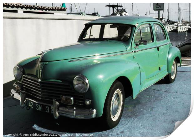 Peugeot 203  side view Print by Ann Biddlecombe