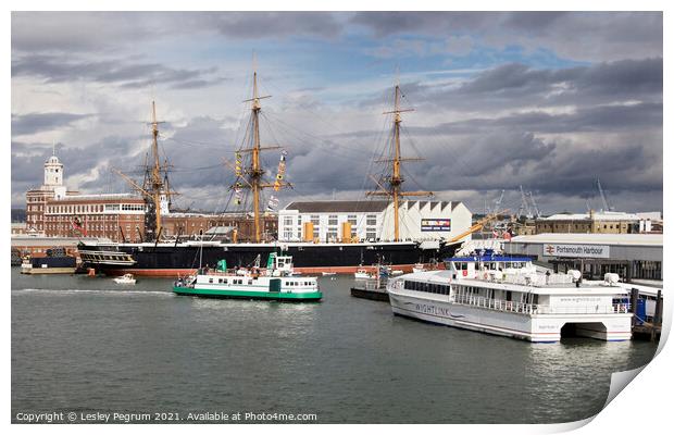 Portsmouth Harbour Print by Lesley Pegrum