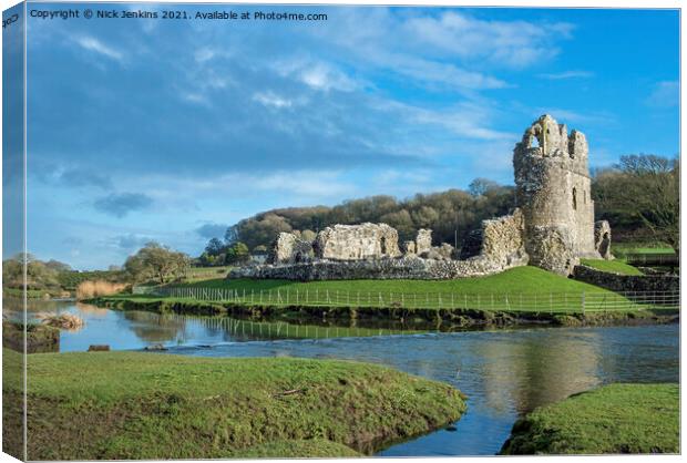 Ogmore Castle Ogmore by Sea South Wales Canvas Print by Nick Jenkins