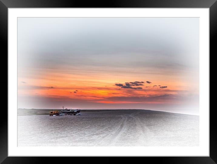 Sunset Weybourne Beach North Norfolk Framed Mounted Print by Jim Key