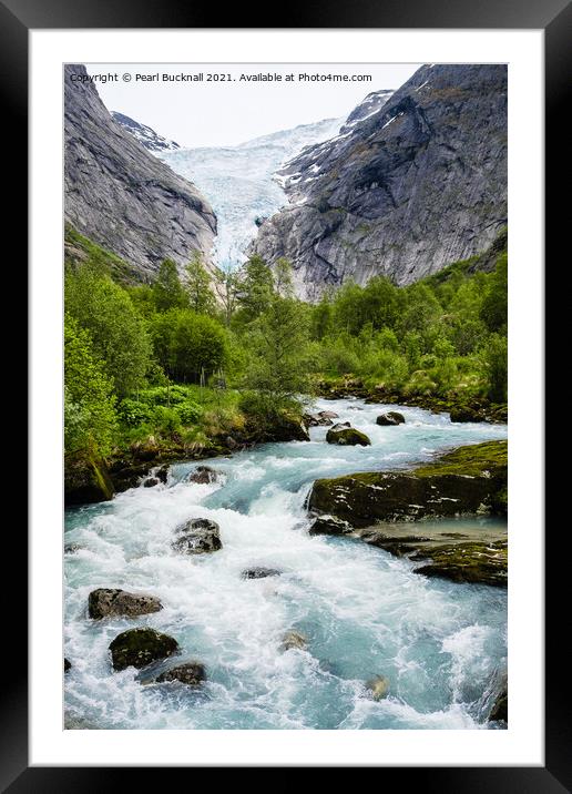 Glacial River Jostedalsbreen National Park Norway Framed Mounted Print by Pearl Bucknall