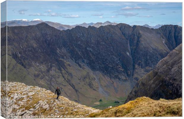 Aonach Eagach Ridge Glencoe Scotland Canvas Print by Joe Dailly