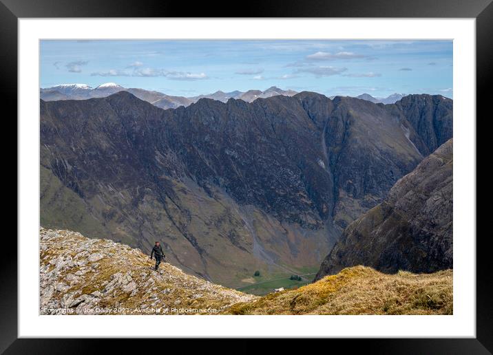 Aonach Eagach Ridge Glencoe Scotland Framed Mounted Print by Joe Dailly