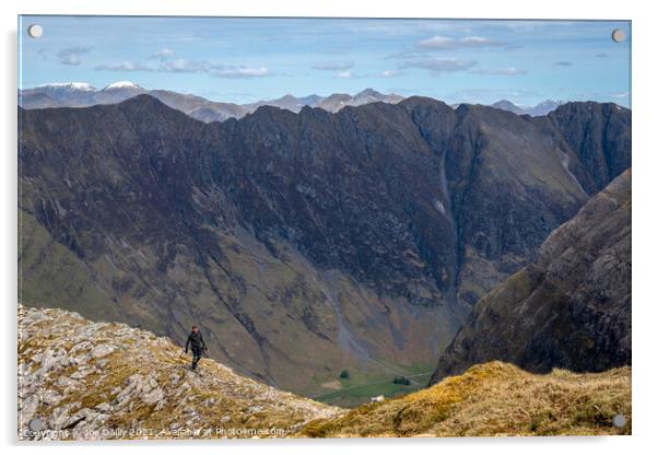 Aonach Eagach Ridge Glencoe Scotland Acrylic by Joe Dailly