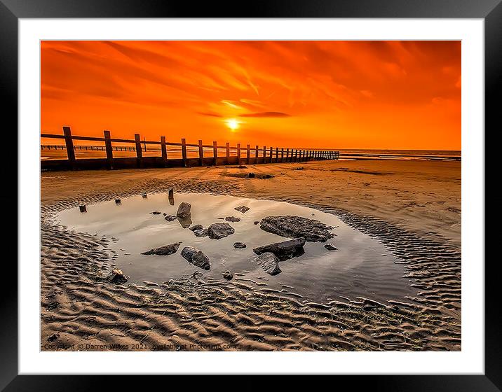 Splash Point Sunset Wales  Framed Mounted Print by Darren Wilkes