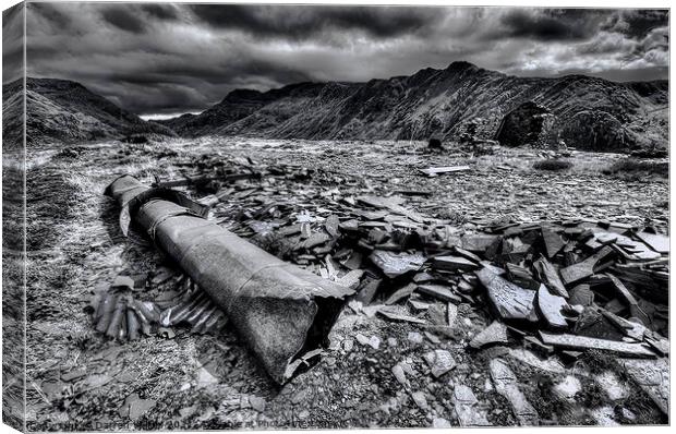 Dinorwig Quarry Black and White  Canvas Print by Darren Wilkes