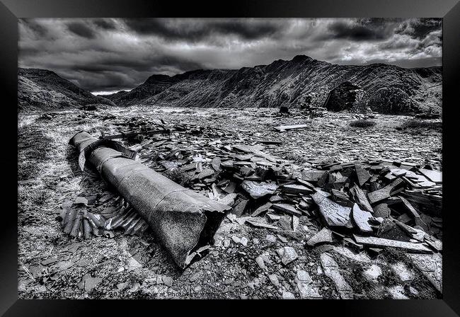 Dinorwig Quarry Black and White  Framed Print by Darren Wilkes