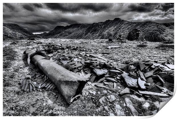 Dinorwig Quarry Black and White  Print by Darren Wilkes