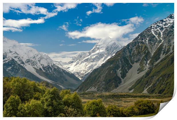 Mount Cook, New Zealand Print by Mark Llewellyn