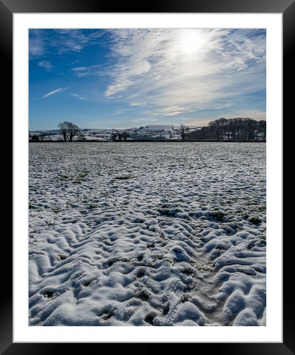 Snow Field, Boncath, Pembrokeshire, Wales, UK Framed Mounted Print by Mark Llewellyn