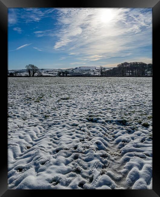 Snow Field, Boncath, Pembrokeshire, Wales, UK Framed Print by Mark Llewellyn