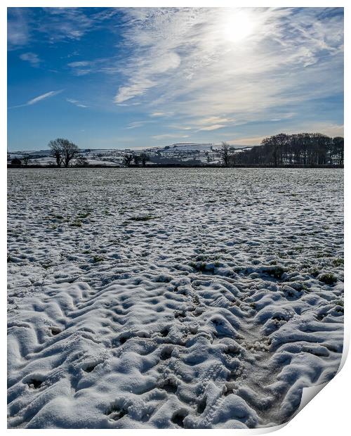 Snow Field, Boncath, Pembrokeshire, Wales, UK Print by Mark Llewellyn