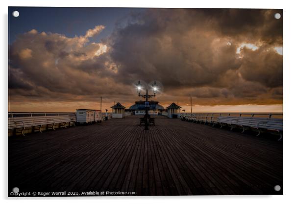 Sunrise Cromer Pier, Norfolk Acrylic by Roger Worrall