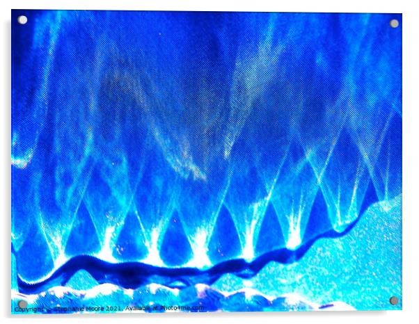 Blue Eruptions Acrylic by Stephanie Moore