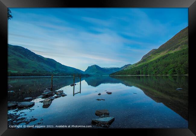 Buttermere reflections Framed Print by david siggens