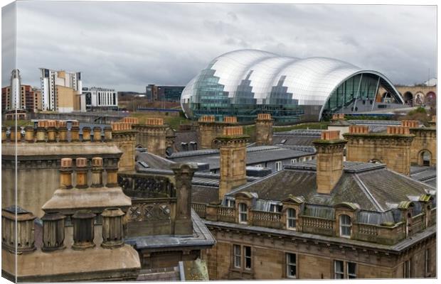 Old and New, Sage Gateshead Canvas Print by Rob Cole