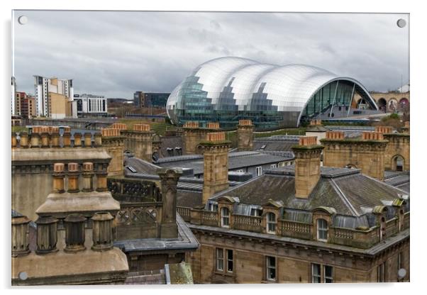 Old and New, Sage Gateshead Acrylic by Rob Cole