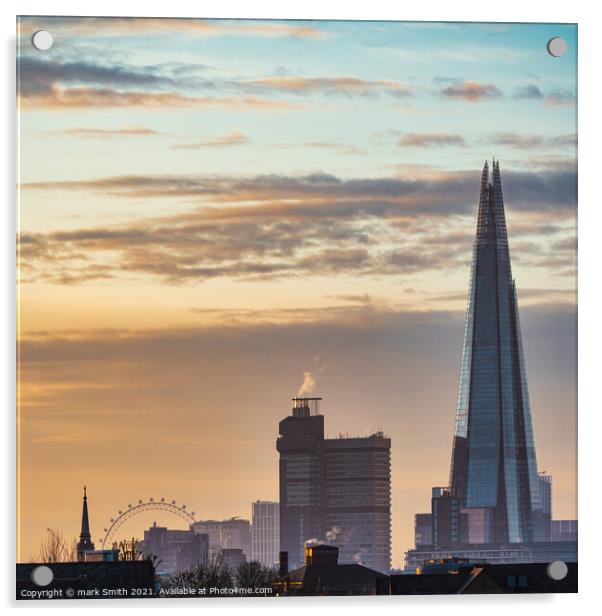 South Bank London Skyline Acrylic by mark Smith