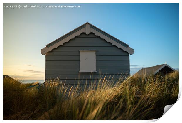 Beach Hut, Hunstanton Norfolk Print by Carl Howell