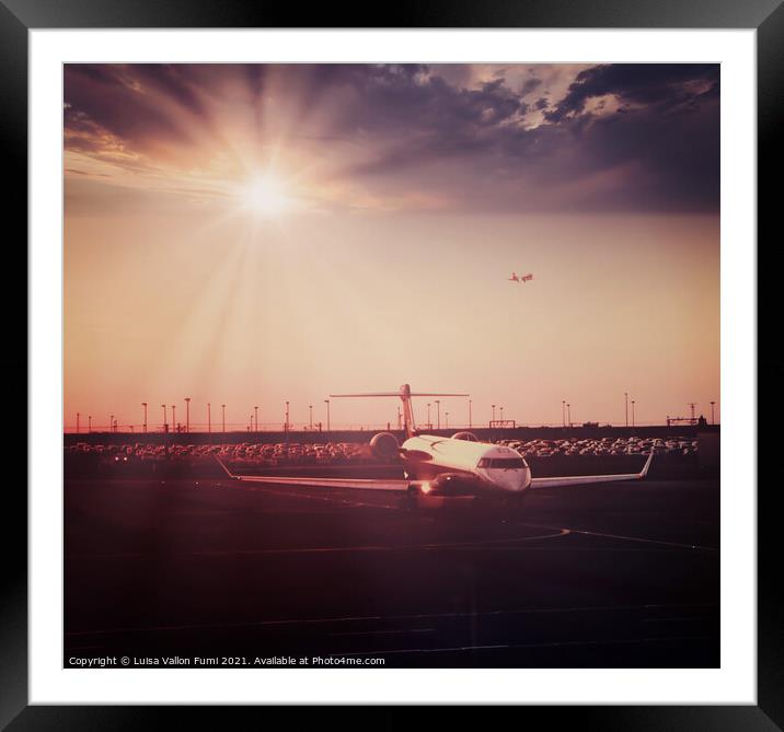 Airport sunset Framed Mounted Print by Luisa Vallon Fumi