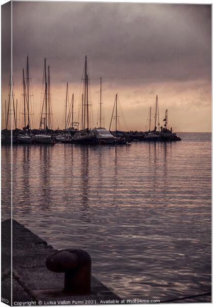 Harbour sunset Canvas Print by Luisa Vallon Fumi