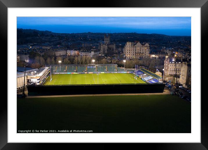 Bath Rugby Recreation Ground Framed Mounted Print by fez Parker